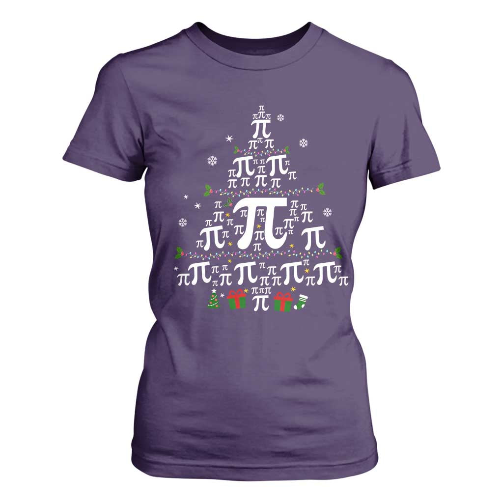 Funny Christmas Math Teacher T Shirt For Women Pi Christmas Tree TS09 Purple Print Your Wear