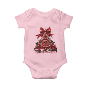 Christmas Tree Coquette Tis The Season Baby Onesie TS09 Light Pink Print Your Wear
