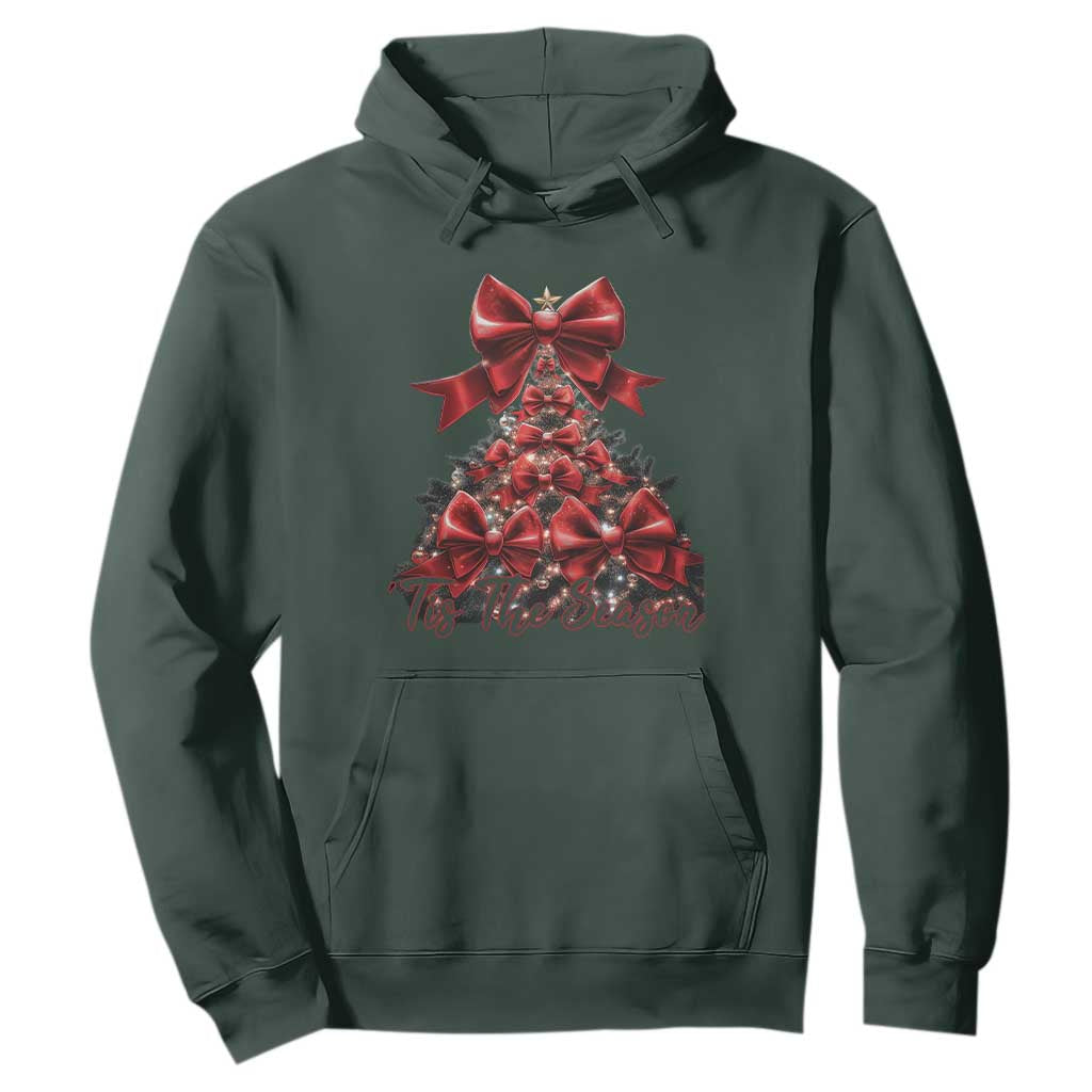 Christmas Tree Coquette Tis The Season Hoodie TS09 Dark Forest Green Print Your Wear