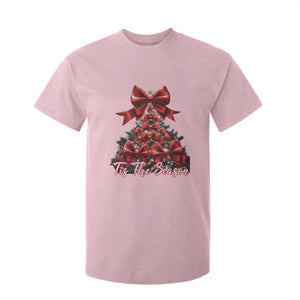 Christmas Tree Coquette Tis The Season T Shirt For Kid TS09 Light Pink Print Your Wear