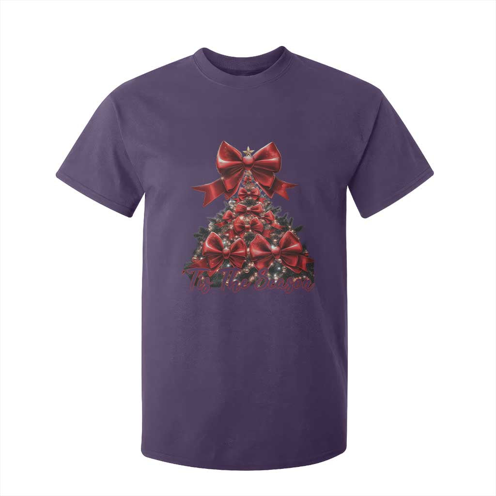 Christmas Tree Coquette Tis The Season T Shirt For Kid TS09 Purple Print Your Wear