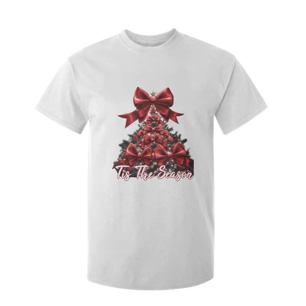 Christmas Tree Coquette Tis The Season T Shirt For Kid TS09 White Print Your Wear