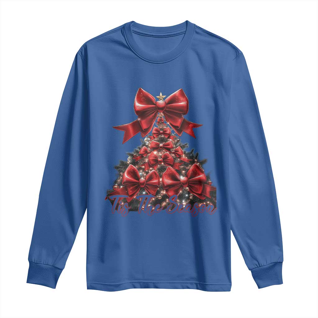 Christmas Tree Coquette Tis The Season Long Sleeve Shirt TS09 Royal Blue Print Your Wear