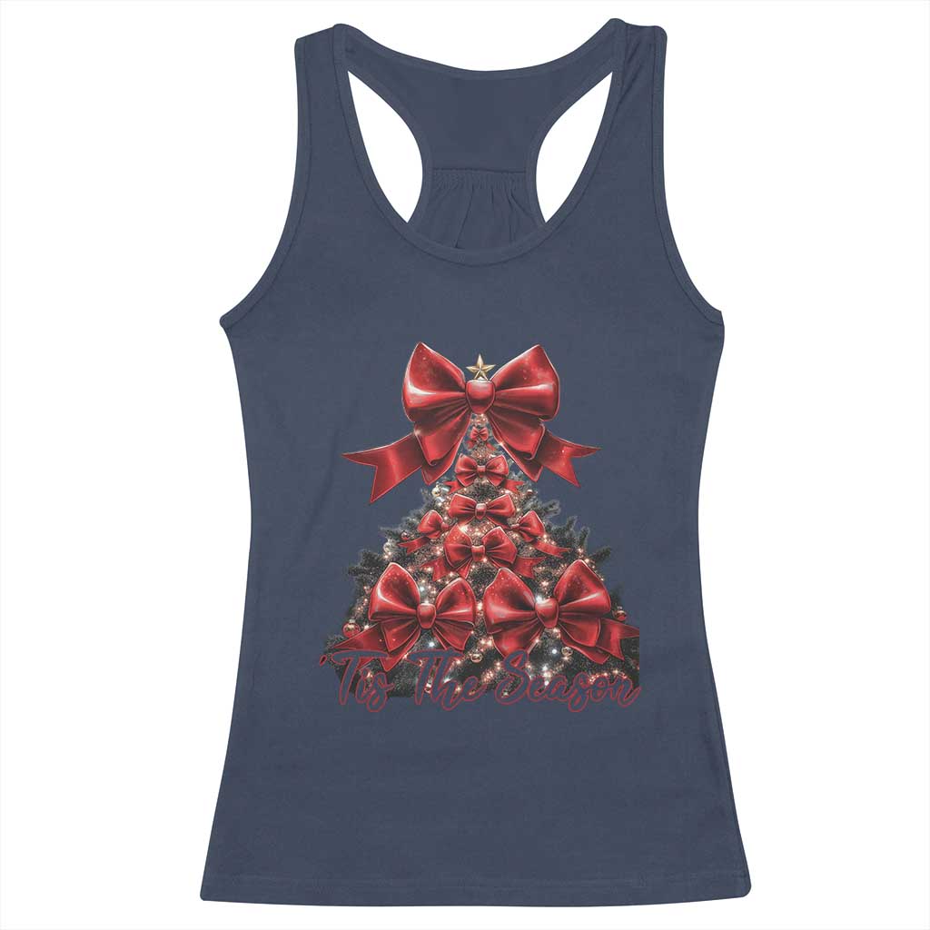 Christmas Tree Coquette Tis The Season Racerback Tank Top TS09 Navy Print Your Wear