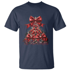 Christmas Tree Coquette Tis The Season T Shirt TS09 Navy Print Your Wear