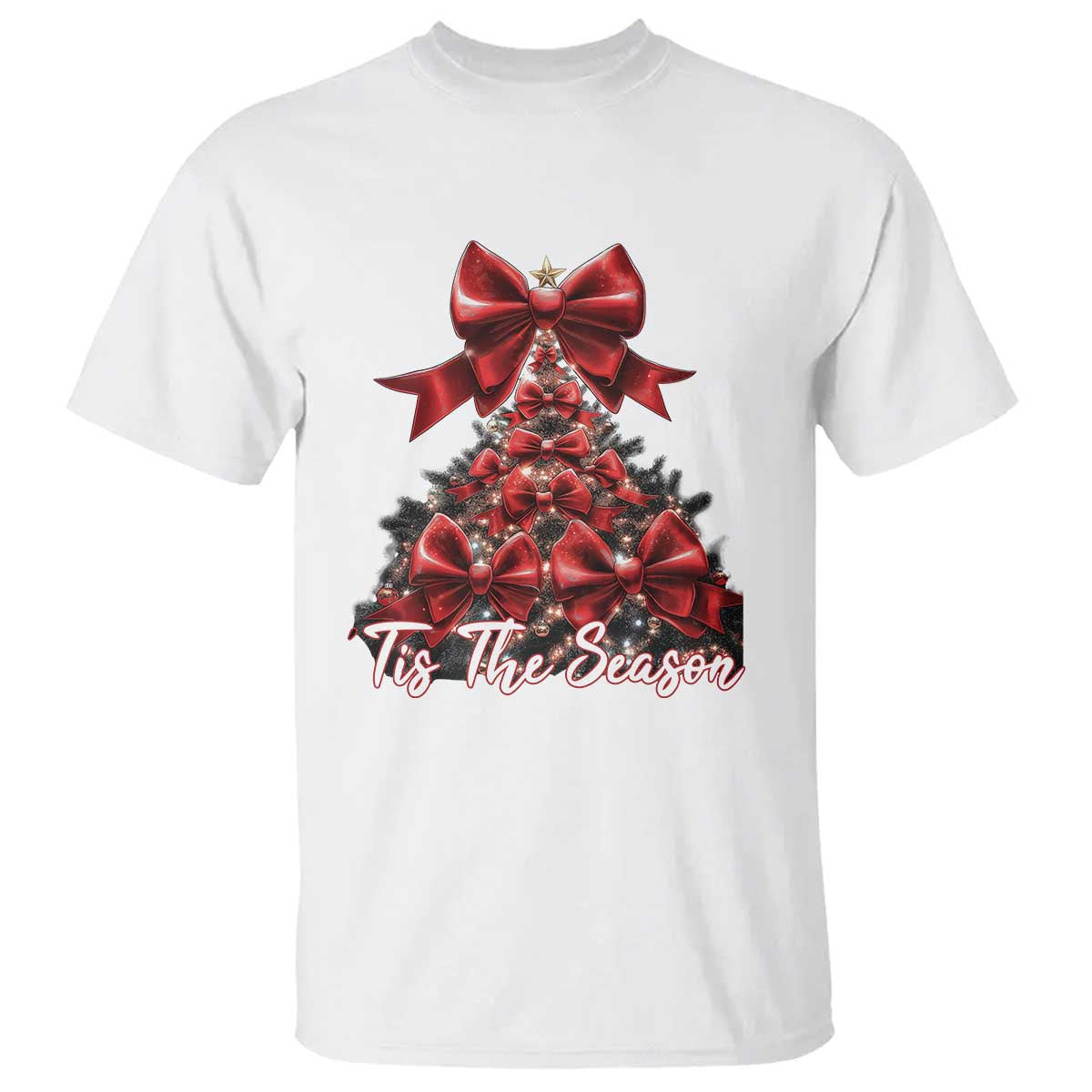 Christmas Tree Coquette Tis The Season T Shirt TS09 White Print Your Wear
