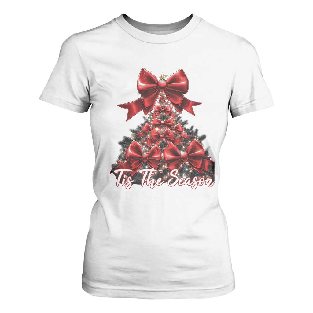 Christmas Tree Coquette Tis The Season T Shirt For Women TS09 White Print Your Wear