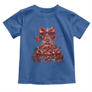 Christmas Tree Coquette Tis The Season Toddler T Shirt TS09 Royal Blue Print Your Wear
