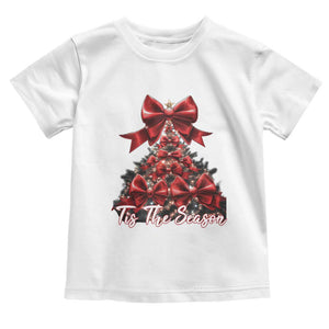 Christmas Tree Coquette Tis The Season Toddler T Shirt TS09 White Print Your Wear