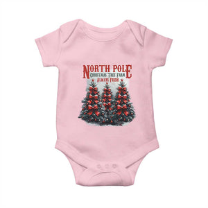 Xmas Coquette Baby Onesie North pole Christmas Tree Farm Always Fresh TS09 Light Pink Print Your Wear