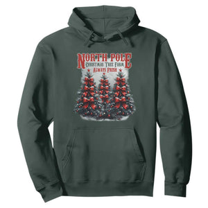 Xmas Coquette Hoodie North pole Christmas Tree Farm Always Fresh TS09 Dark Forest Green Print Your Wear