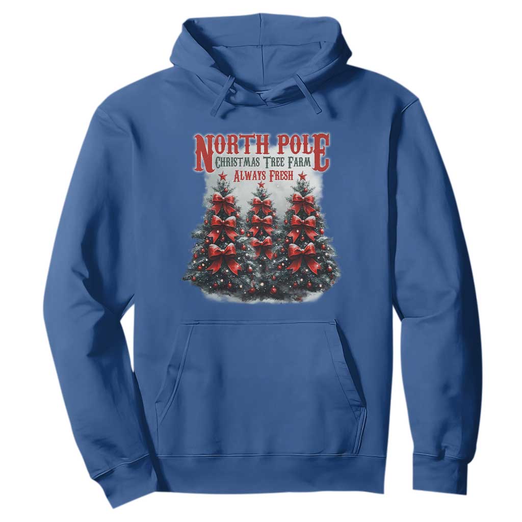 Xmas Coquette Hoodie North pole Christmas Tree Farm Always Fresh TS09 Royal Blue Print Your Wear