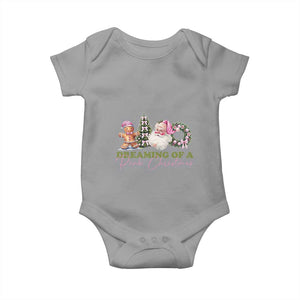 Dreaming Of A Pink Christmas Baby Onesie TS09 Sport Gray Print Your Wear