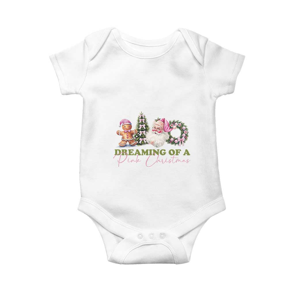 Dreaming Of A Pink Christmas Baby Onesie TS09 White Print Your Wear