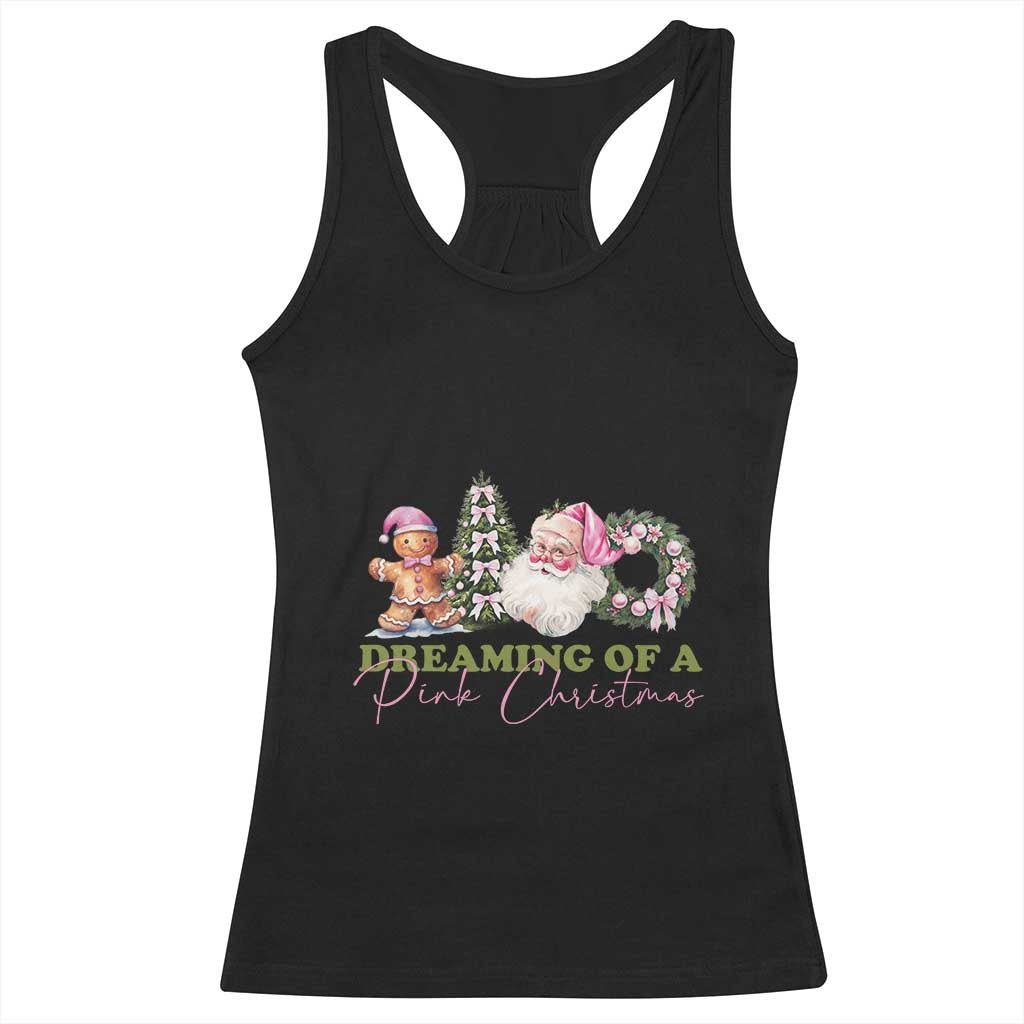 Dreaming Of A Pink Christmas Racerback Tank Top TS09 Black Print Your Wear