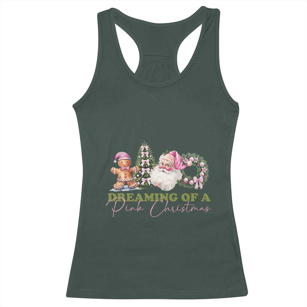 Dreaming Of A Pink Christmas Racerback Tank Top TS09 Dark Forest Green Print Your Wear