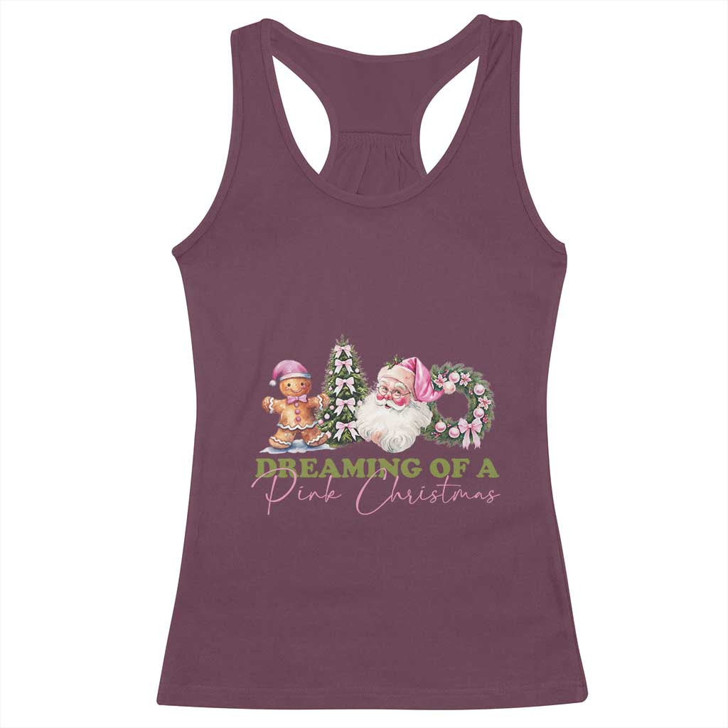 Dreaming Of A Pink Christmas Racerback Tank Top TS09 Maroon Print Your Wear