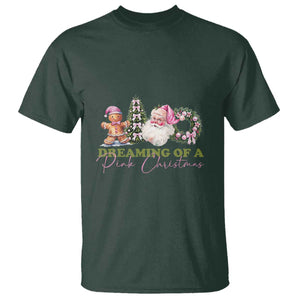 Dreaming Of A Pink Christmas T Shirt TS09 Dark Forest Green Print Your Wear
