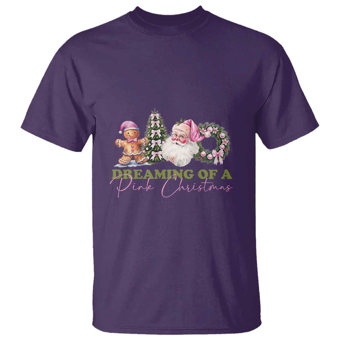 Dreaming Of A Pink Christmas T Shirt TS09 Purple Print Your Wear