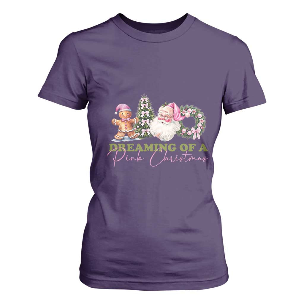 Dreaming Of A Pink Christmas T Shirt For Women TS09 Purple Print Your Wear