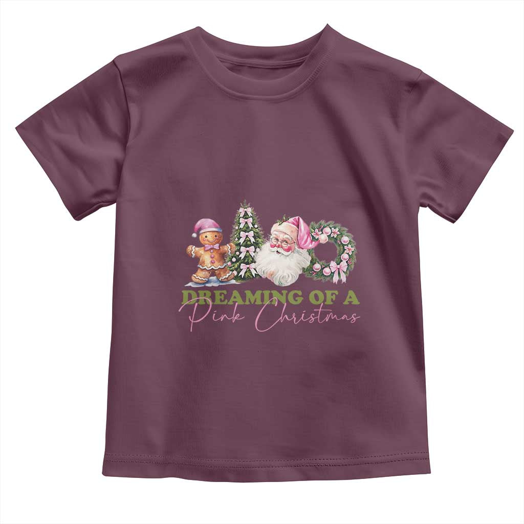 Dreaming Of A Pink Christmas Toddler T Shirt TS09 Maroon Print Your Wear