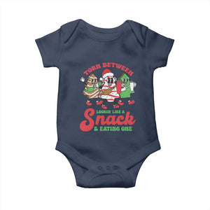Funny Christmas Cake Baby Onesie Torn Between Looking' Like a Snack TS09 Navy Print Your Wear