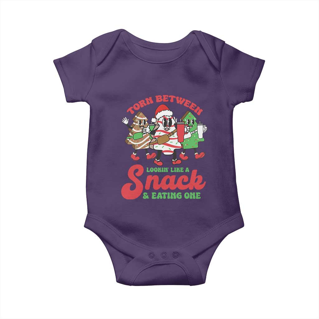 Funny Christmas Cake Baby Onesie Torn Between Looking' Like a Snack TS09 Purple Print Your Wear