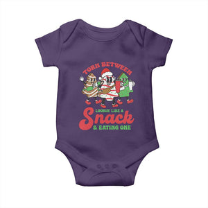 Funny Christmas Cake Baby Onesie Torn Between Looking' Like a Snack TS09 Purple Print Your Wear