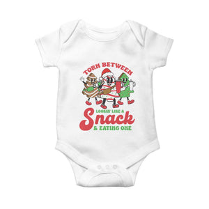 Funny Christmas Cake Baby Onesie Torn Between Looking' Like a Snack TS09 White Print Your Wear