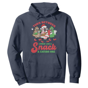 Funny Christmas Cake Hoodie Torn Between Looking' Like a Snack TS09 Navy Print Your Wear