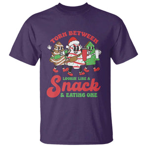 Funny Christmas Cake T Shirt Torn Between Looking' Like a Snack TS09 Purple Print Your Wear