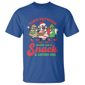 Funny Christmas Cake T Shirt Torn Between Looking' Like a Snack TS09 Royal Blue Print Your Wear
