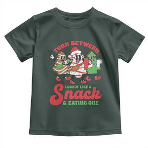 Funny Christmas Cake Toddler T Shirt Torn Between Looking' Like a Snack TS09 Dark Forest Green Print Your Wear