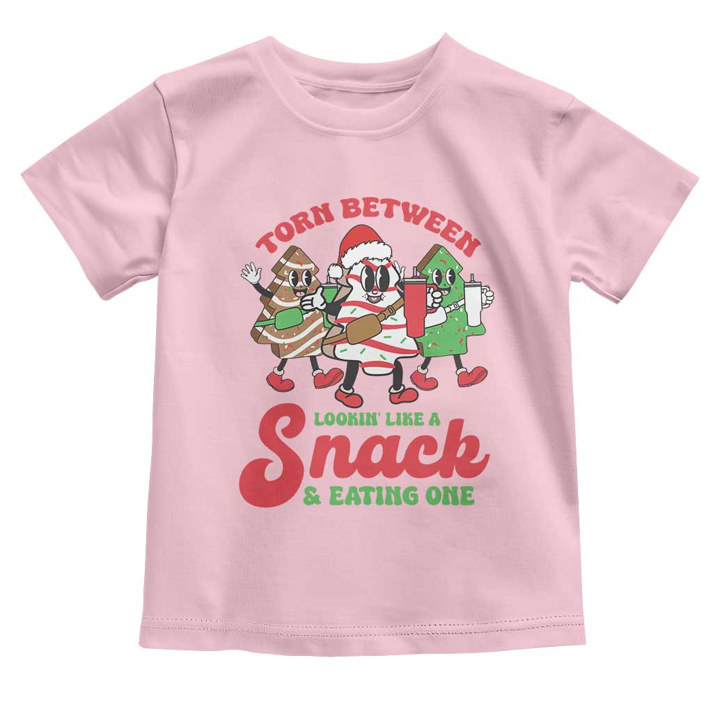 Funny Christmas Cake Toddler T Shirt Torn Between Looking' Like a Snack TS09 Light Pink Print Your Wear