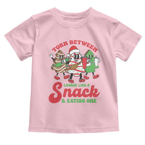 Funny Christmas Cake Toddler T Shirt Torn Between Looking' Like a Snack TS09 Light Pink Print Your Wear
