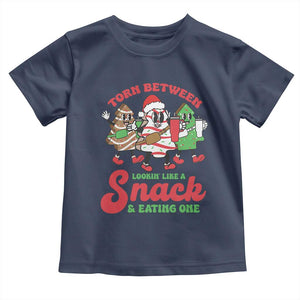 Funny Christmas Cake Toddler T Shirt Torn Between Looking' Like a Snack TS09 Navy Print Your Wear