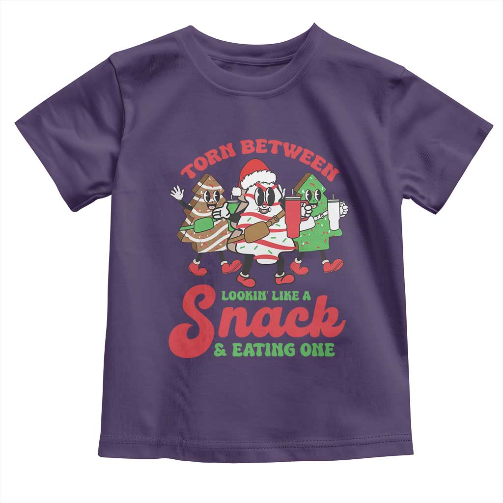 Funny Christmas Cake Toddler T Shirt Torn Between Looking' Like a Snack TS09 Purple Print Your Wear