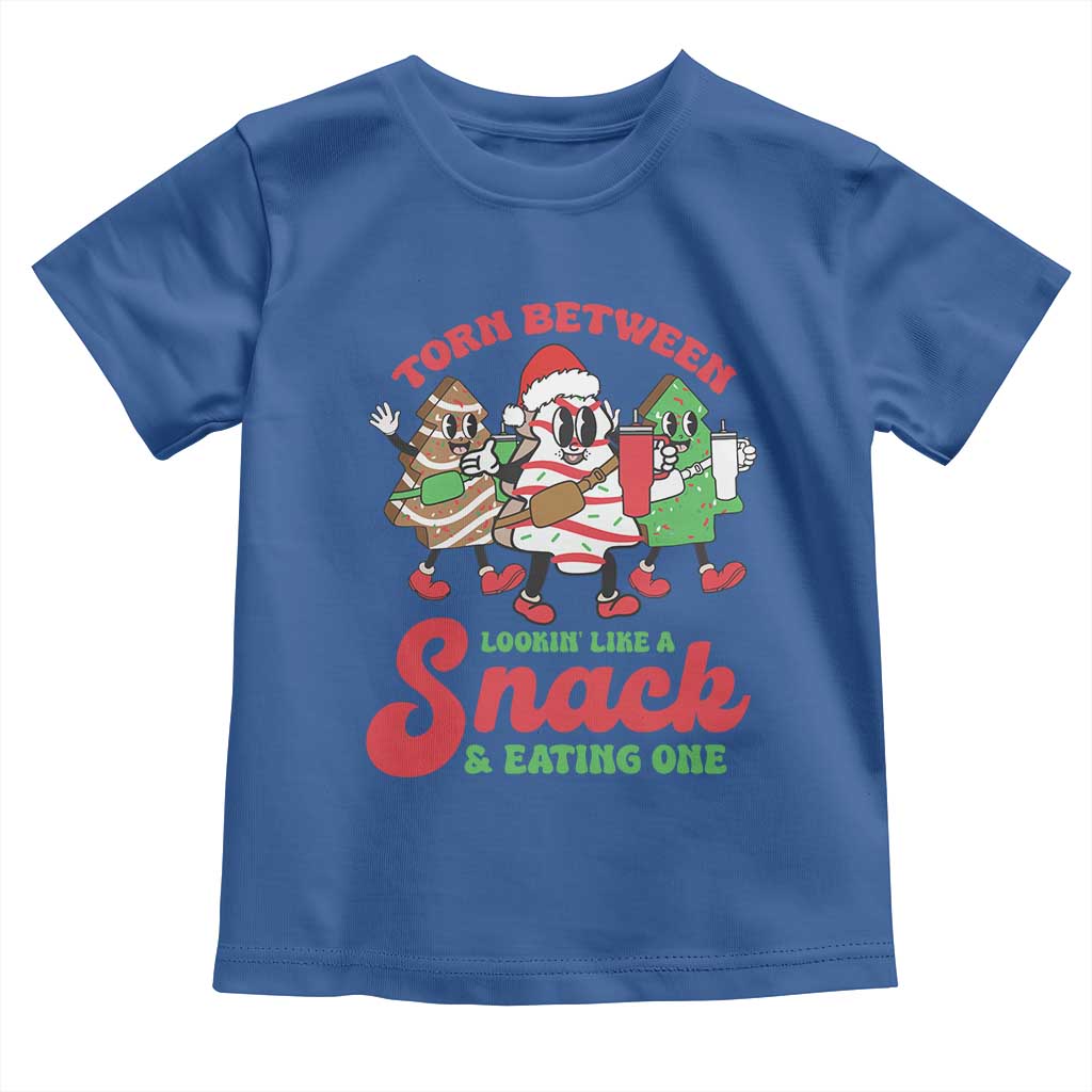 Funny Christmas Cake Toddler T Shirt Torn Between Looking' Like a Snack TS09 Royal Blue Print Your Wear