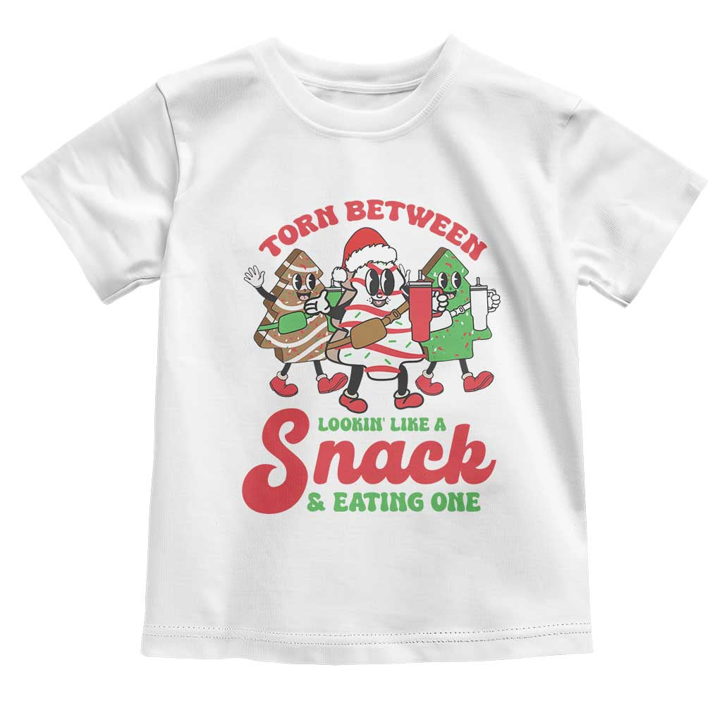 Funny Christmas Cake Toddler T Shirt Torn Between Looking' Like a Snack TS09 White Print Your Wear