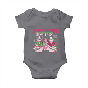 Farm Fresh Christmas Tree Cakes Coquette Baby Onesie TS09 Charcoal Print Your Wear