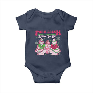 Farm Fresh Christmas Tree Cakes Coquette Baby Onesie TS09 Navy Print Your Wear