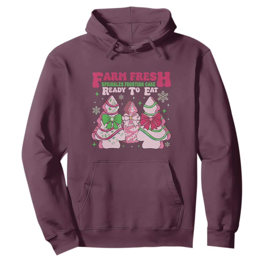Farm Fresh Christmas Tree Cakes Coquette Hoodie TS09 Maroon Print Your Wear