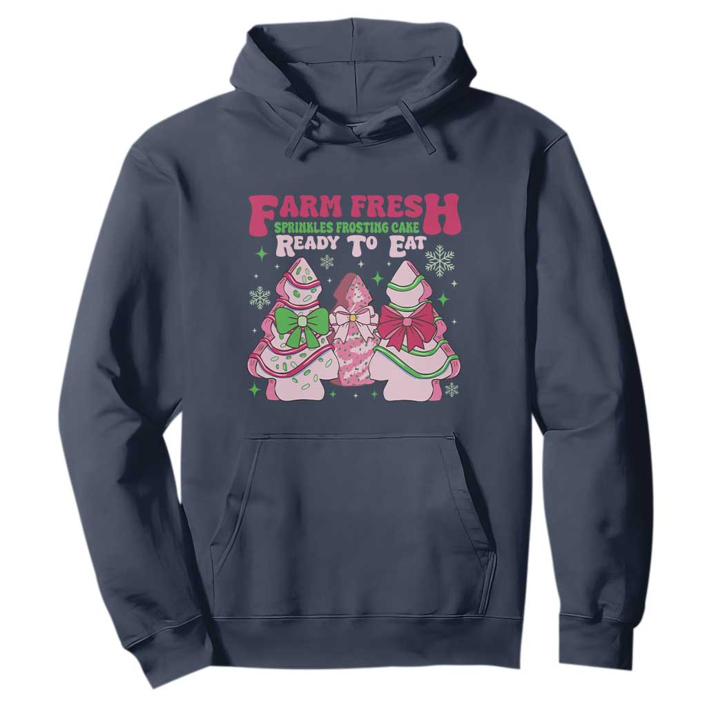 Farm Fresh Christmas Tree Cakes Coquette Hoodie TS09 Navy Print Your Wear