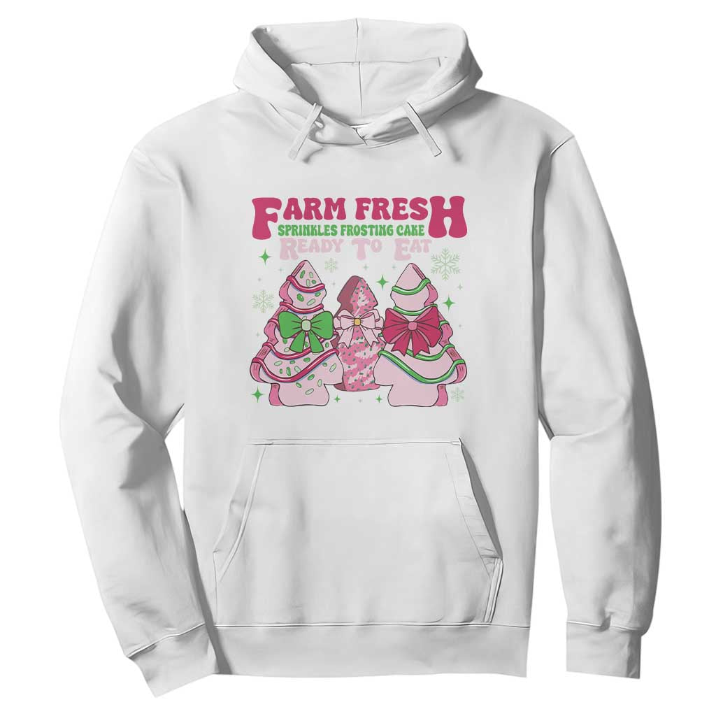 Farm Fresh Christmas Tree Cakes Coquette Hoodie TS09 White Print Your Wear