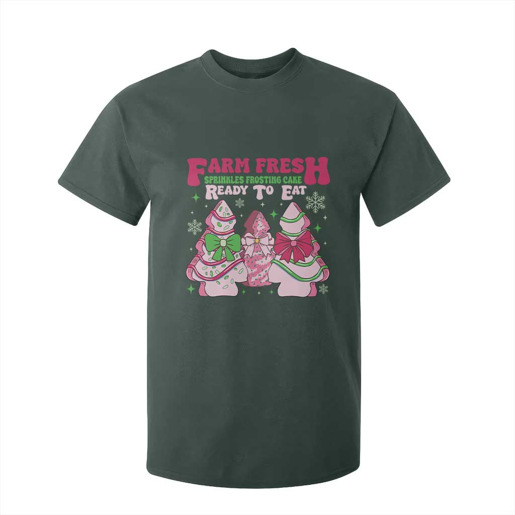 Farm Fresh Christmas Tree Cakes Coquette T Shirt For Kid TS09 Dark Forest Green Print Your Wear