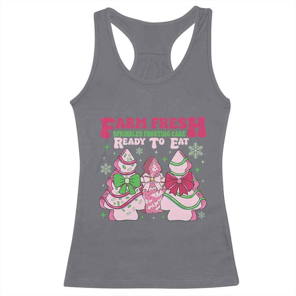 Farm Fresh Christmas Tree Cakes Coquette Racerback Tank Top TS09 Charcoal Print Your Wear