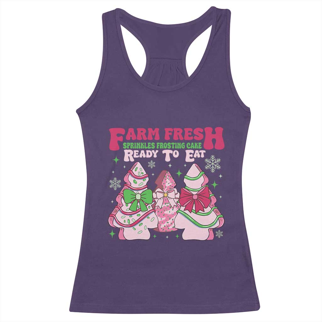 Farm Fresh Christmas Tree Cakes Coquette Racerback Tank Top TS09 Purple Print Your Wear