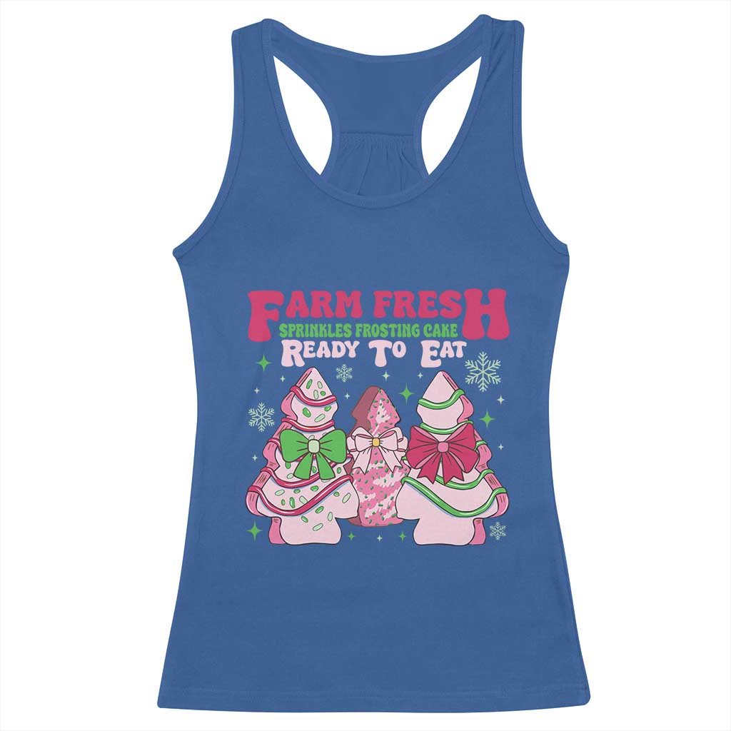 Farm Fresh Christmas Tree Cakes Coquette Racerback Tank Top TS09 Royal Blue Print Your Wear
