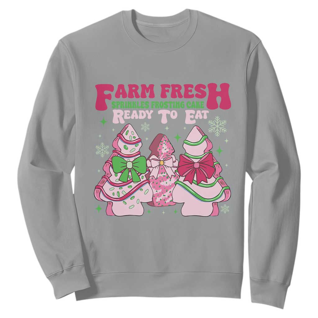 Farm Fresh Christmas Tree Cakes Coquette Sweatshirt TS09 Sport Gray Print Your Wear