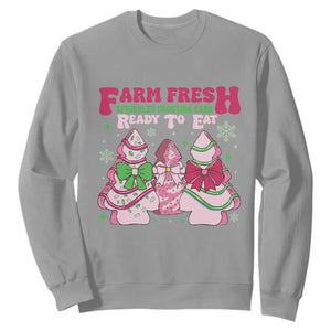 Farm Fresh Christmas Tree Cakes Coquette Sweatshirt TS09 Sport Gray Print Your Wear